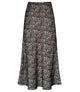 Women's Satin High Waisted Maxi Skirts Hidden Elasticized Waistband A Line Long Skirt Medium Black Flower - Evallys.com