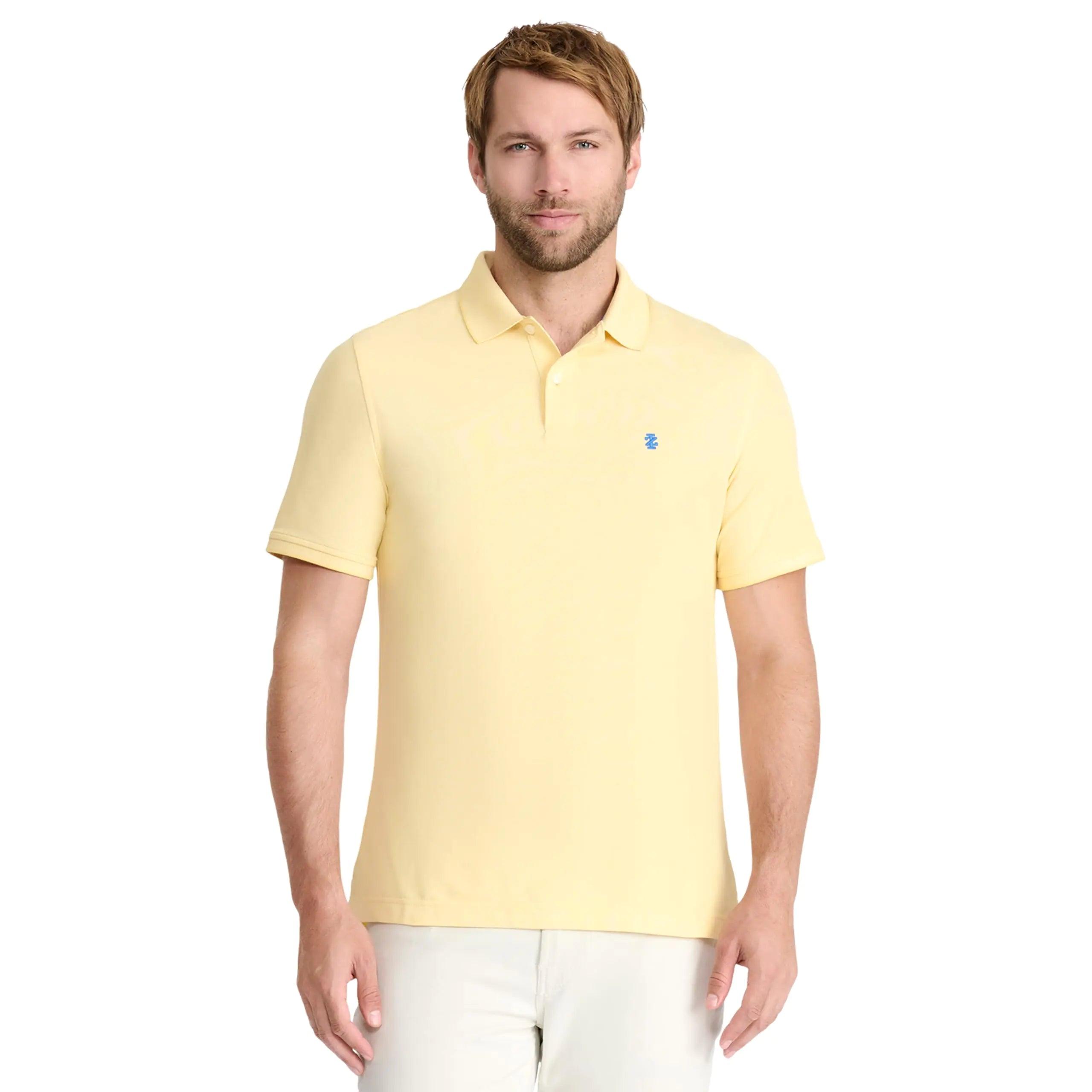 IZOD Men's Advantage Performance Short Sleeve Polo Shirt Classic Fit XX-Large Lemon - Evallys.com # #