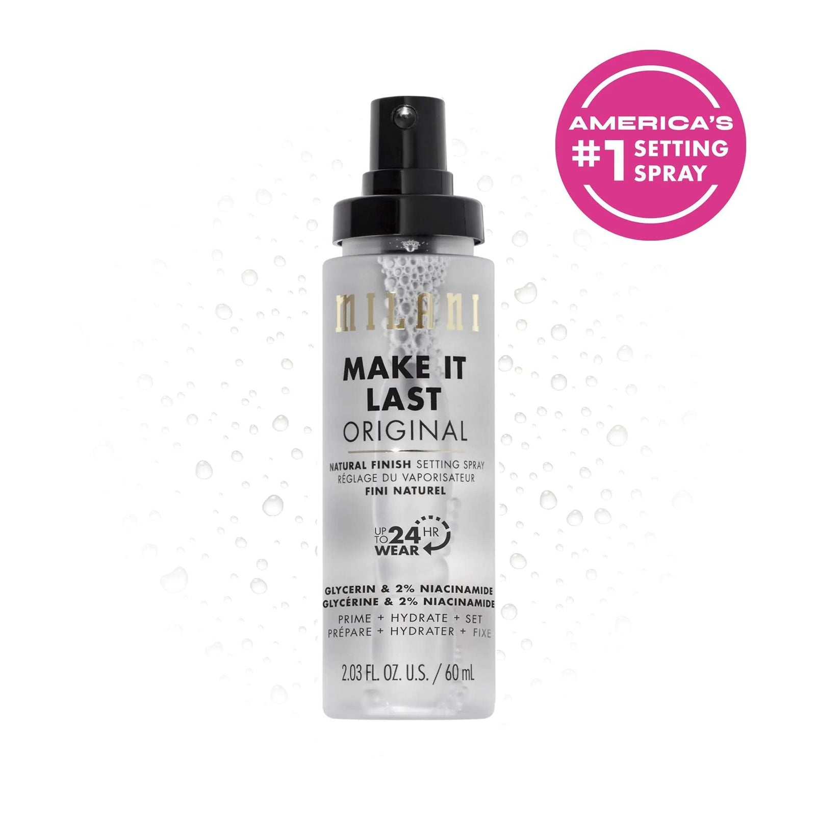 Milani Make It Last Original - Natural Finish Setting Spray 3-in-1 Setting Spray and Primer- Prime + Correct + Set Makeup Finishing Spray and Primer - Long Lasting Makeup Primer and Spray 2.03 Fl. Oz - Evallys.com # #