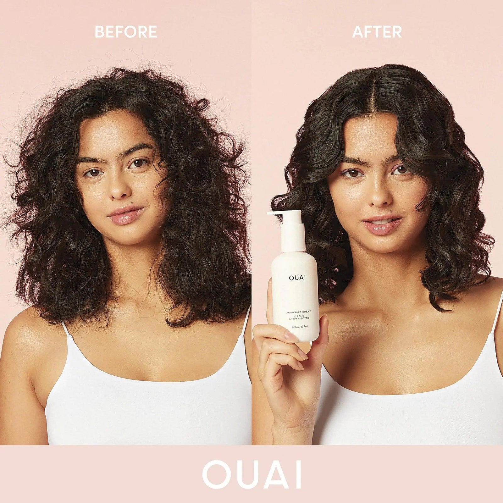 OUAI Anti Frizz Cream - Moisturizing Hair Cream with Frizz Control & Heat Protection - Provides Lasting Hydration with Jackfruit & Beetroot Extract - Paraben, Phthalate & Sulfate Free (6 oz) 6 Ounce (Pack of 1) - Evallys.com # #