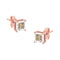 14K Rose Gold Plated Two-Tone .925 Sterling Silver 1/2 Cttw Princess-Cut Square Diamond Solitaire Miracle-Plate Stud Earrings (K-L Color, I2-I3 Clarity) - Evallys.com # #