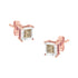 14K Rose Gold Plated Two-Tone .925 Sterling Silver 1/2 Cttw Princess-Cut Square Diamond Solitaire Miracle-Plate Stud Earrings (K-L Color, I2-I3 Clarity) - Evallys.com # #