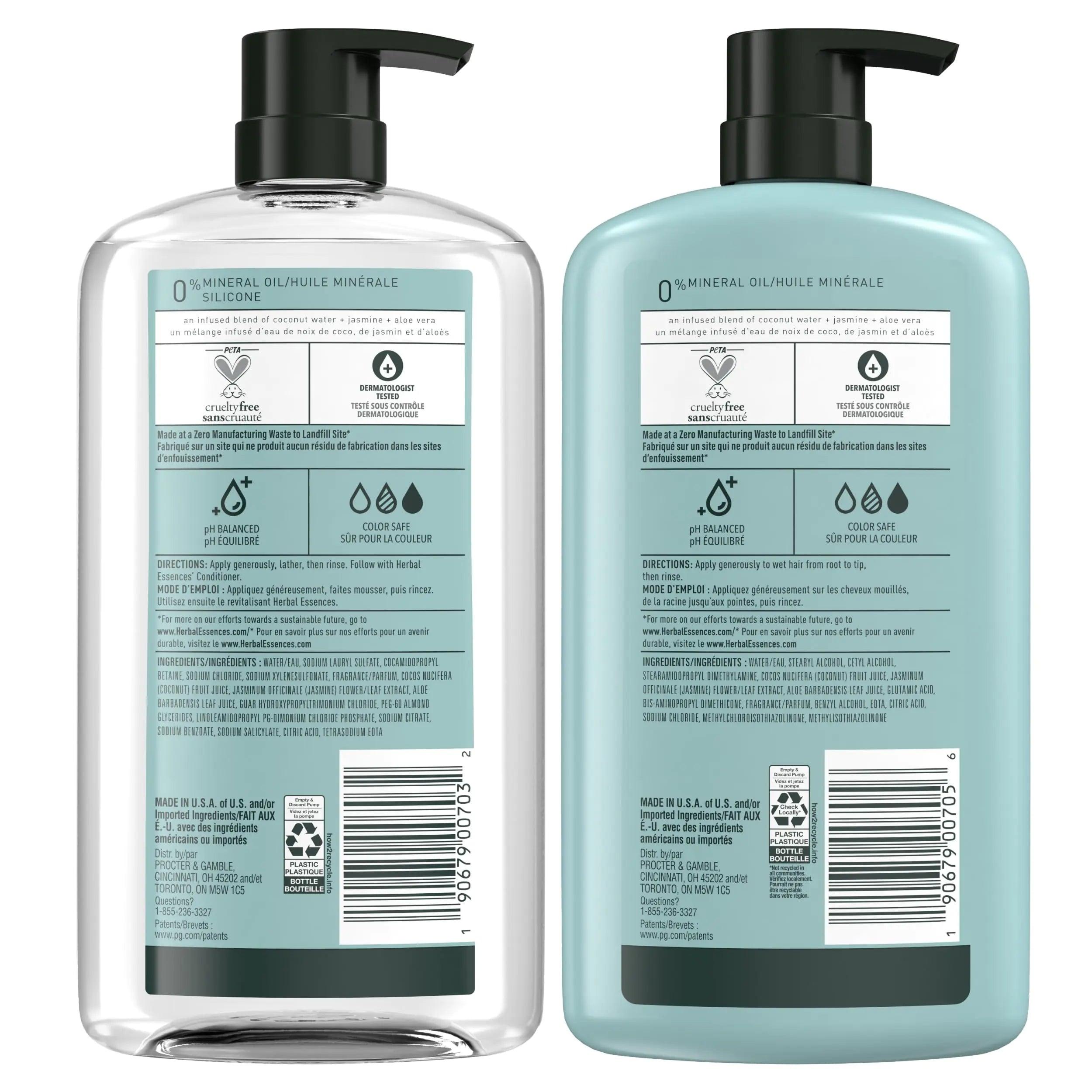 Herbal Essences Shampoo and Conditioner Set for Dry Hair with Coconut Water and Jasmine, 29.2 Fl Oz - Evallys.com # #