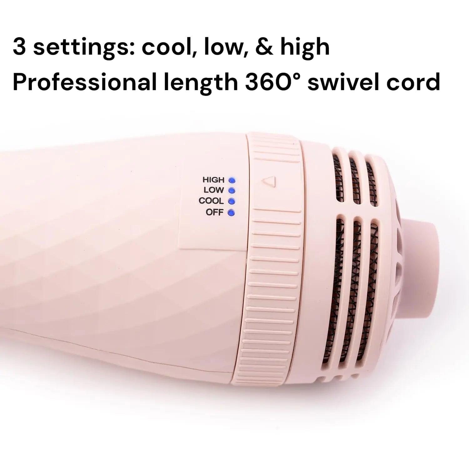 L'ANGE HAIR Le Volume 2-in-1 Titanium Blow Dryer Brush | Hot Air Brush in One with Oval Barrel | Hair Styler for Smooth, Frizz-Free Results for All Hair Types (Blush - 75 mm) (Blush - 75mm) - Evallys.com # #