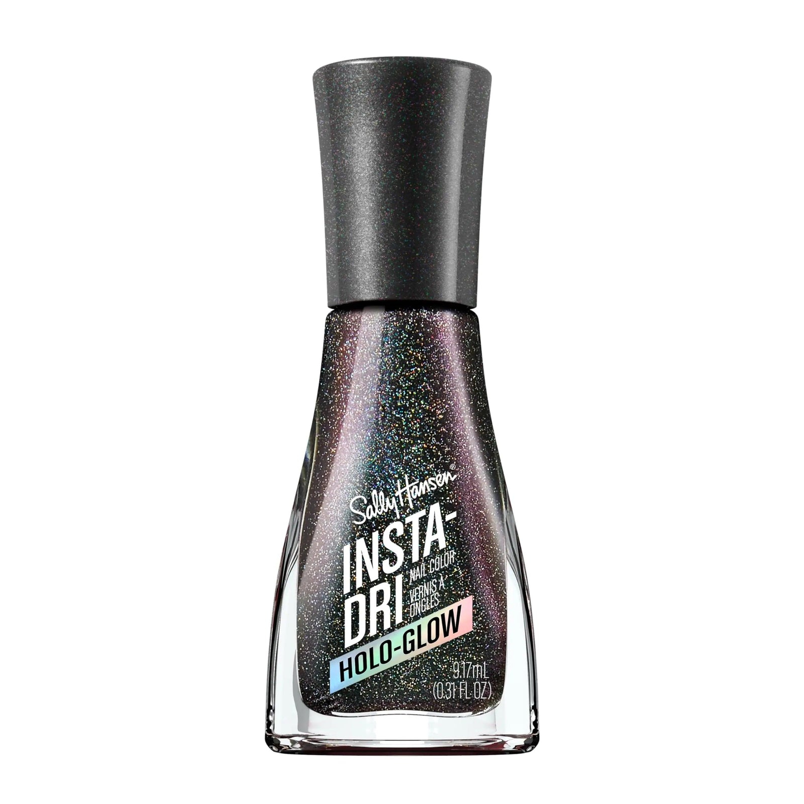 Sally Hansen Insta-Dri® Holo-Glow, Chrome Zone, Quick Dry, Long Lasting, Streak-Free Shine, Metallic Black Nail Polish 0.3 Fl Oz (Pack of 1) - Evallys.com # #