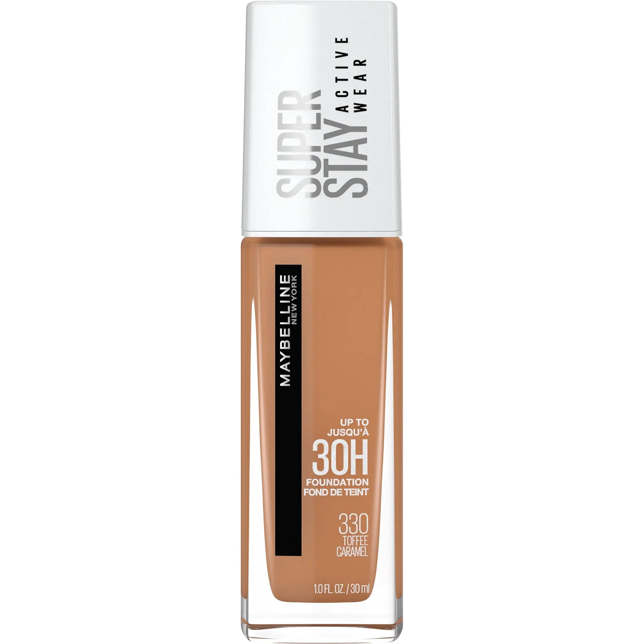 Maybelline Super Stay Full Coverage Liquid Foundation Active Wear Makeup, Up to 30Hr Wear, Transfer, Sweat & Water Resistant, Matte Finish, Toffee, 1 Count 330 TOFFEE 1 Fl Oz (Pack of 1) - Evallys.com # #