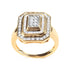 10K Yellow Gold Plated .925 Sterling Silver 1/2 Cttw Round & Baguette Diamond Ring (I-J Color, I2-I3 Clarity) - Evallys.com # #