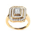 10K Yellow Gold Plated .925 Sterling Silver 1/2 Cttw Round & Baguette Diamond Ring (I-J Color, I2-I3 Clarity) - Evallys.com # #