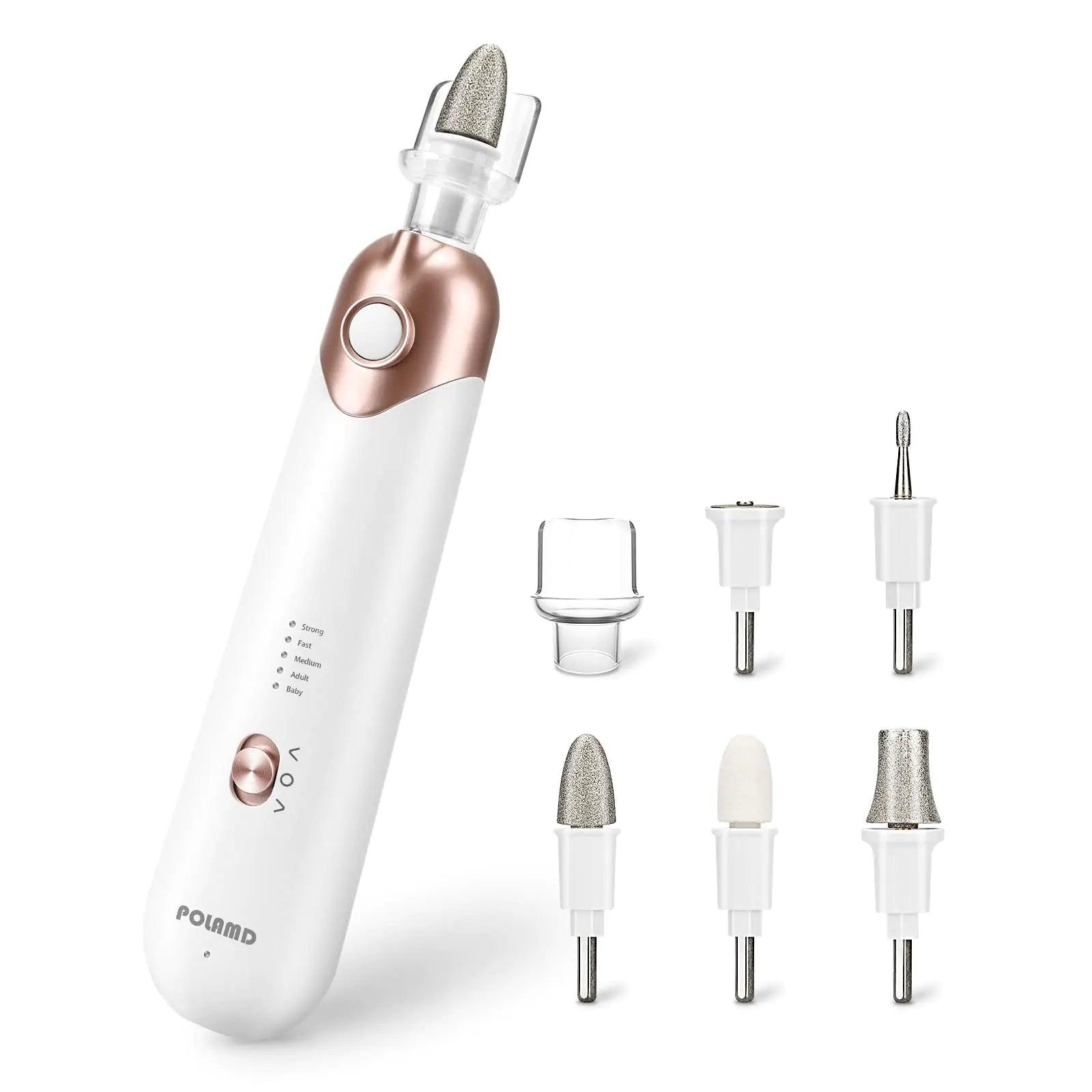 Professional Manicure Pedicure Kit, Electric Nail File Set, Cordless Electric Nail Drill Machine, 5 Speeds Hand Foot Care Tool for Nail Grind Trim Polish(White) White - Evallys.com # #