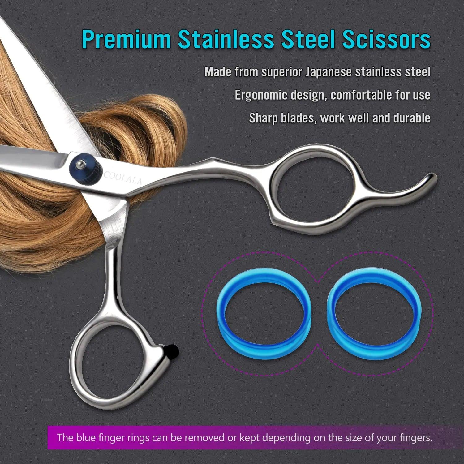 Stainless Steel Hair Cutting Scissors 6.5 Inch Hairdressing Razor Shears Professional Salon Barber Haircut Scissors, One Comb Included, Home Use for Man Woman Adults Kids Babies - Evallys.com # #