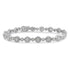 .925 Sterling Silver 1 1/3 cttw Miracle Plate Set Diamond Alternating Link Bracelet (I-J Color, I3 Clarity) -7" - Evallys.com # #