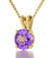 14k Yellow Gold Leo Necklace Zodiac Pendant 24k Gold Inscribed on Crystal - Evallys.com # #