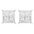 10K White Gold Square Earrings with Princess Cut Diamond (3/4 cttw, I-J Color, I2-I3 Clarity) - Evallys.com # #