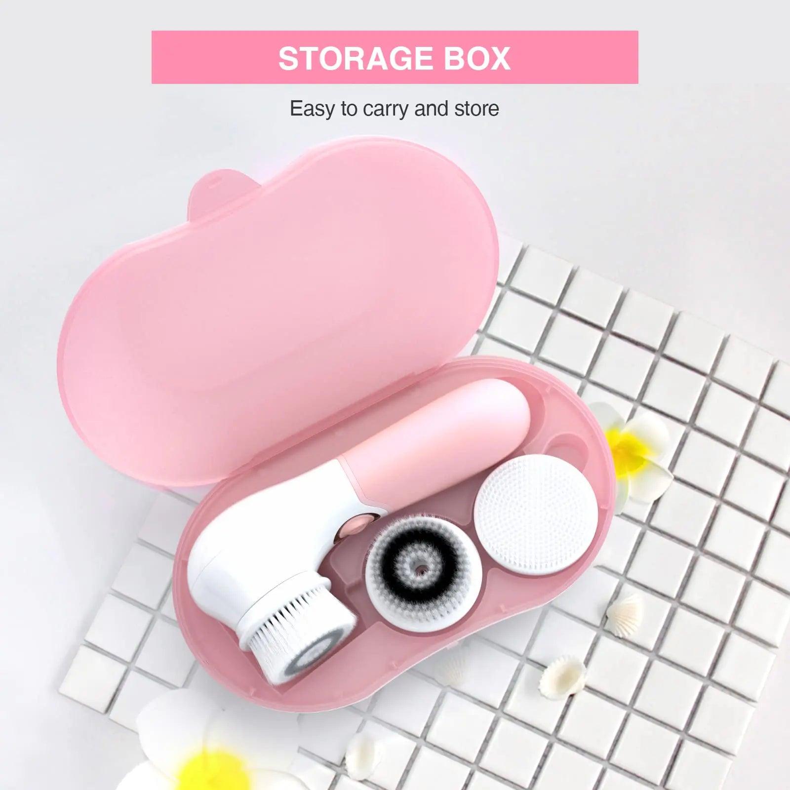 Face Brush Electric Face Cleansing Brush Skin Cleansing Face Scrubber with 3 Brush Heads TOUCHBeauty Spin Brush for Deep Cleansing Exfoliation, Facial Cleanser Brush for Massaging Pink - Evallys.com # #