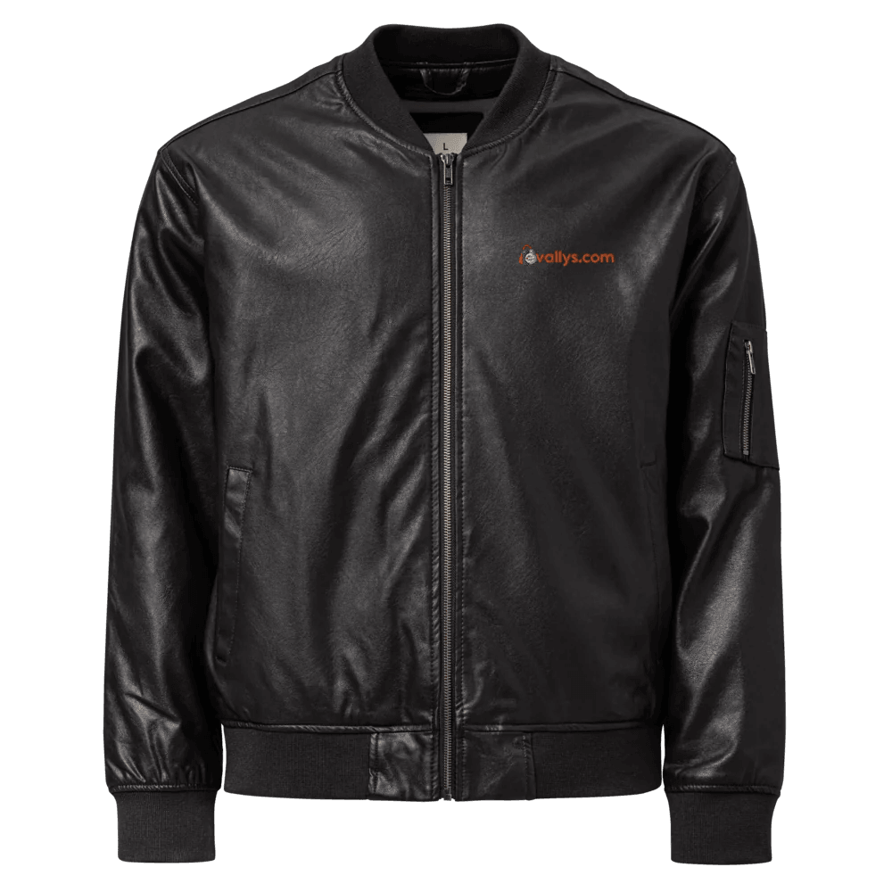 Faux Leather Bomber Jacket | Threadfast Apparel 395J - Evallys.com # #