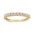 14K Yellow Gold Plated .925 Sterling Silver 1/2 cttw Shared Prong Set Brilliant Round-Cut Diamond 11 Stone Band Ring (I-J Color, I1-I2 Clarity) - Evallys.com # #