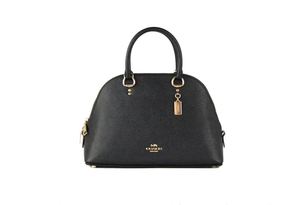 Coach (2553) Katy Medium Black Crossgrain Leather Satchel Dome Handbag - Evallys.com # #