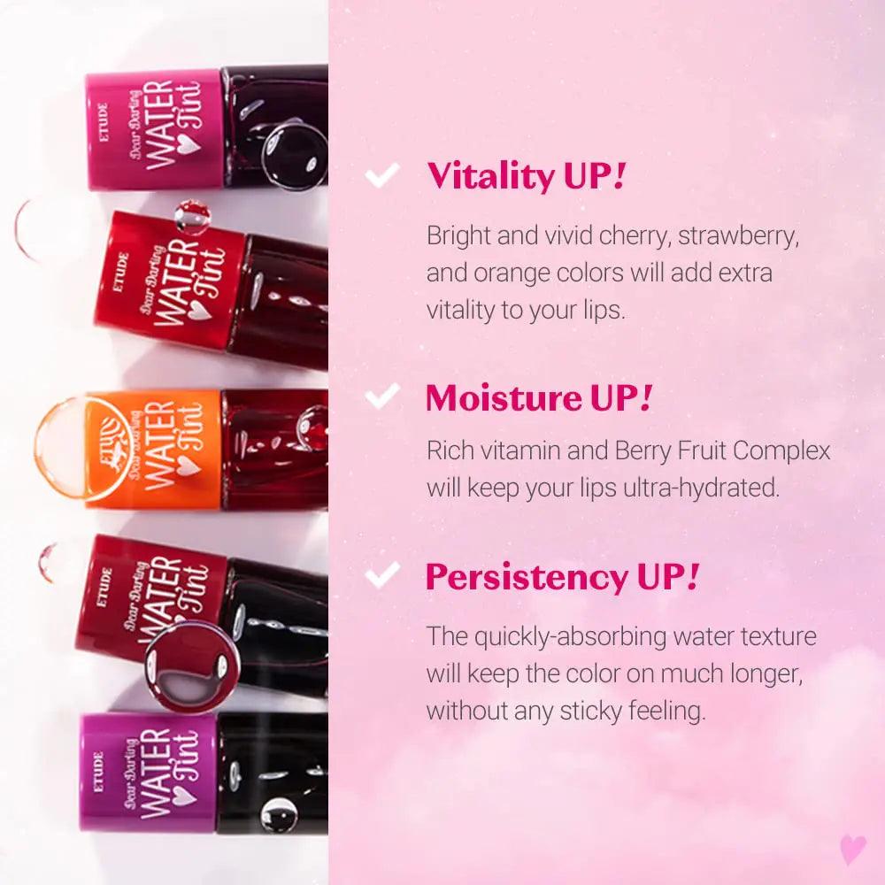 ETUDE Dear Darling Water Tint #5 Grape Ade | Vivid Color Lip Stain with Moisturizing Weightless & Non-sticky Finish Lip Stain | Smudge-proof & Lightweight Lip Tint | K-beauty 0.31 Fl Oz (Pack of 1) - Evallys.com # #