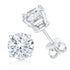 10K Gold Lab Created Round Brilliant Cut Diamond Classic 4-Prong Solitaire Stud Earrings - Evallys.com # #