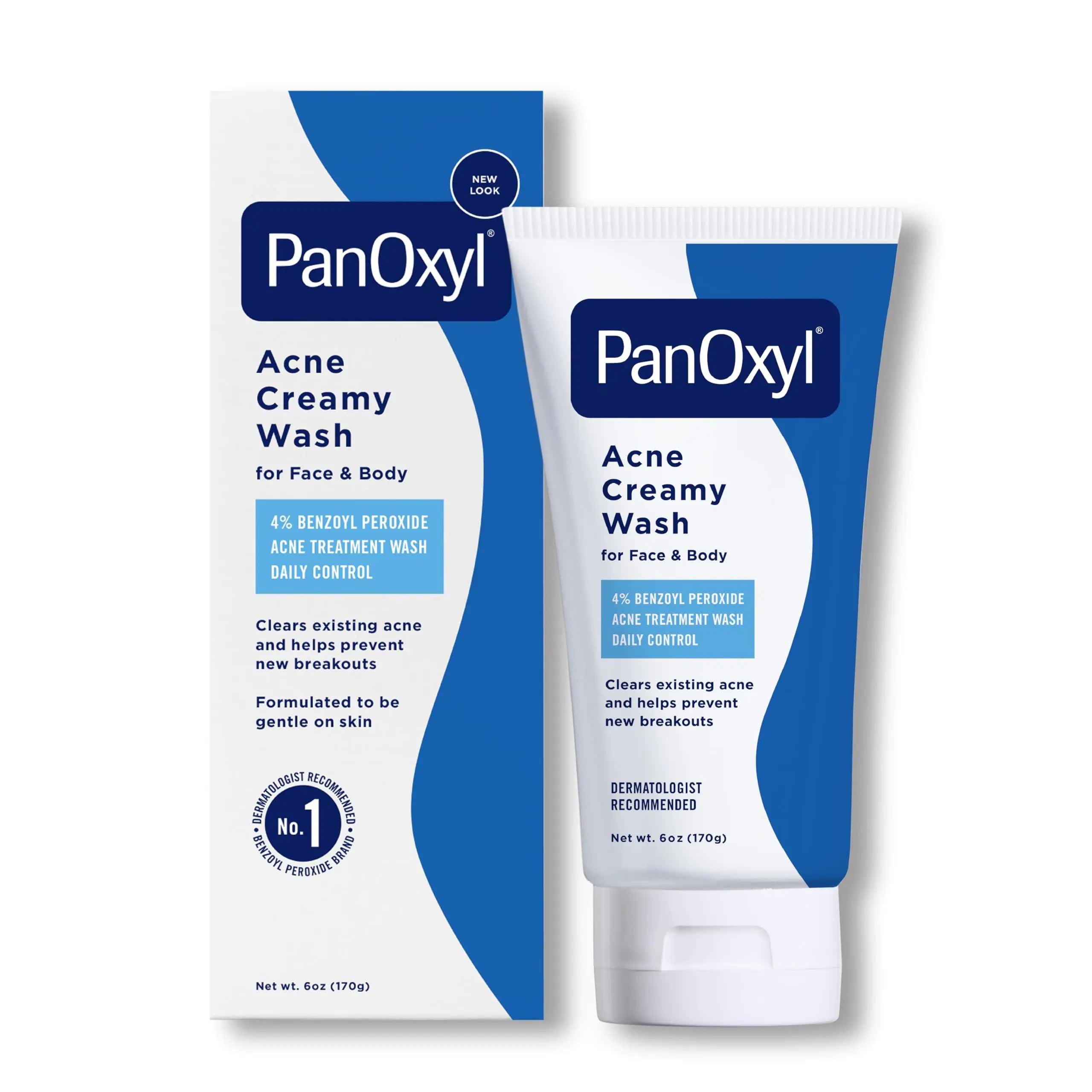 PanOxyl Antimicrobial Hydrating Acne Creamy Wash, 4% Benzoyl Peroxide, 6 Ounce Unscented 6 Ounce (Pack of 1) - Evallys.com