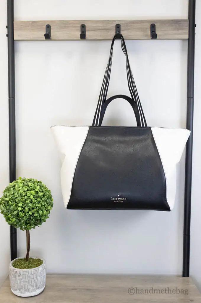 Kate Spade Rosie Large Black Colorblock Leather Slouchy Tote - Evallys.com # #