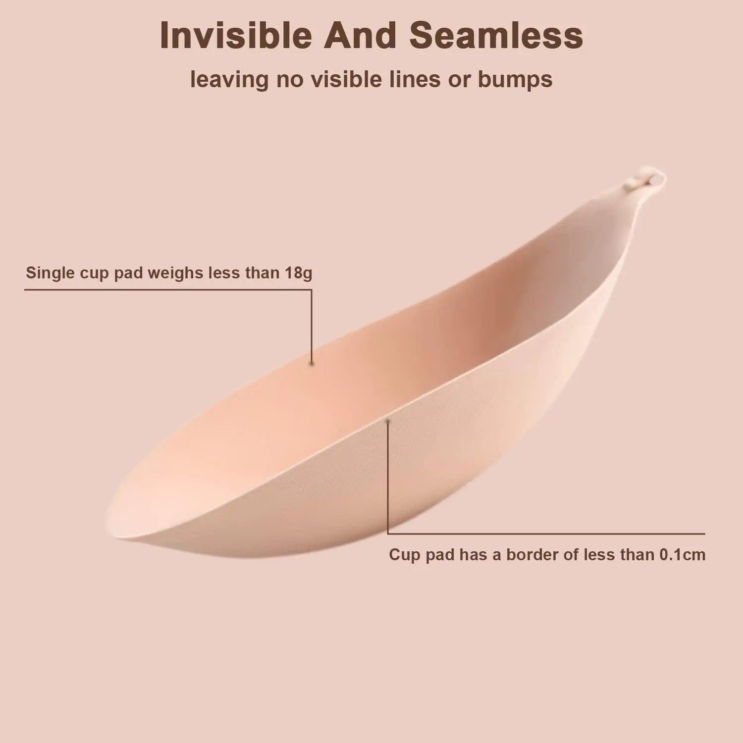 Awant Strapless Sticky Bra Invisible Sticky Boobs Silicone Adhesive Bra Backless Pushup Lift Bra A Beige - Evallys.com # #