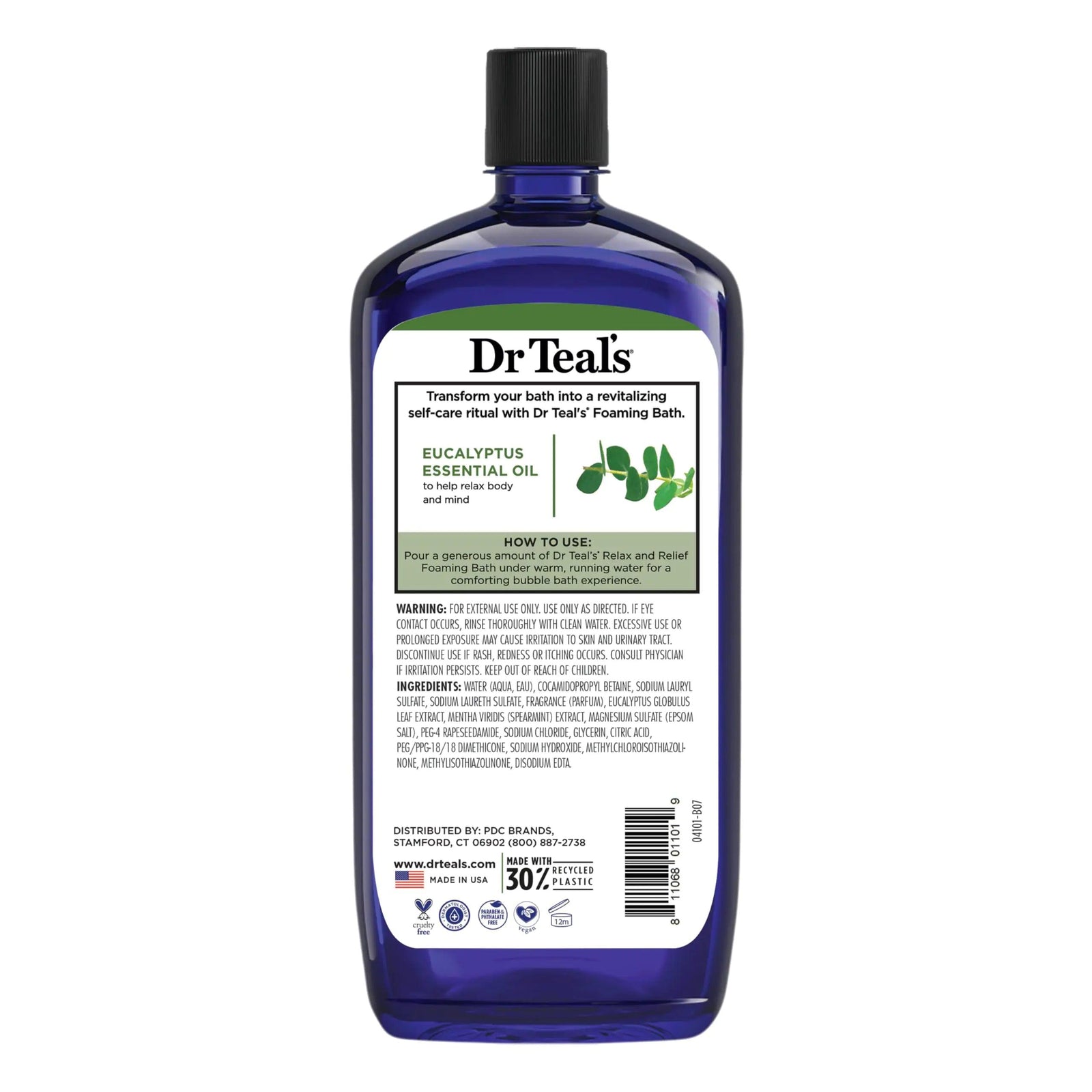 Dr Teal's Foaming Bath with Pure Epsom Salt, Relax & Relief with Eucalyptus & Spearmint, 34 fl oz (Pack of 4) (Packaging May Vary) - Evallys.com # #