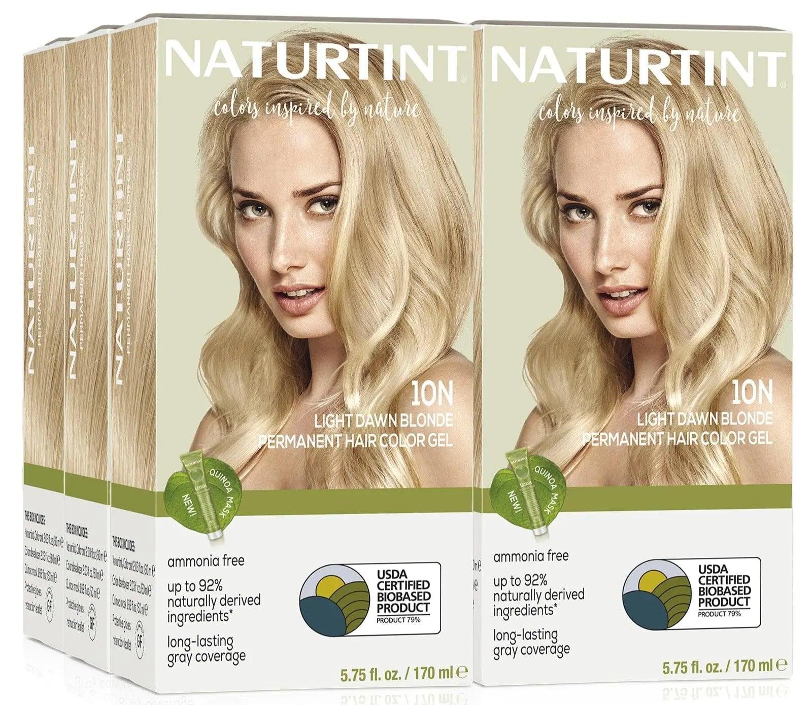 Naturtint Permanent Hair Color 10N Light Dawn Blonde (Pack of 6), Ammonia Free, Vegan, Cruelty Free, up to 100% Gray Coverage, Long Lasting Results - Evallys.com # #