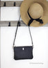 Burberry Peyton Monogram Black Grainy Leather Pouch Crossbody Bag - Evallys.com # #