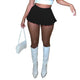 Women's Mini Pleated Skirts Sexy Club Y2k High Wiast Stretchy Tennis Skater A-line Skirt X-Large Black - Evallys.com