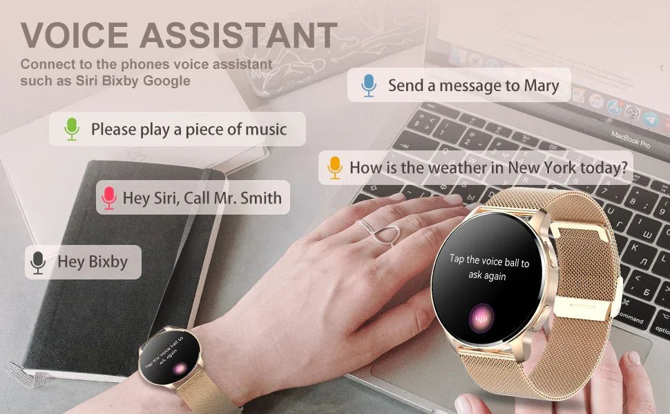 Smart Watch for Women (Answer/Make Call), Fitness Tracker for Android and iOS Phones Waterproof Smartwatch with 1.32