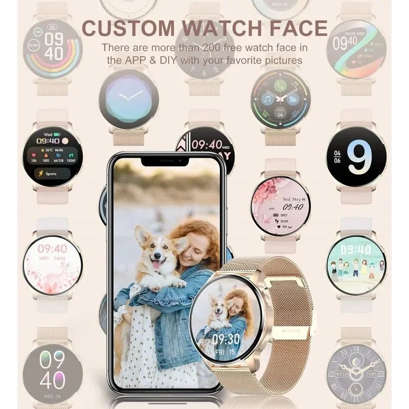 Smart Watch for Women (Answer/Make Call), Fitness Tracker for Android and iOS Phones Waterproof Smartwatch with 1.32