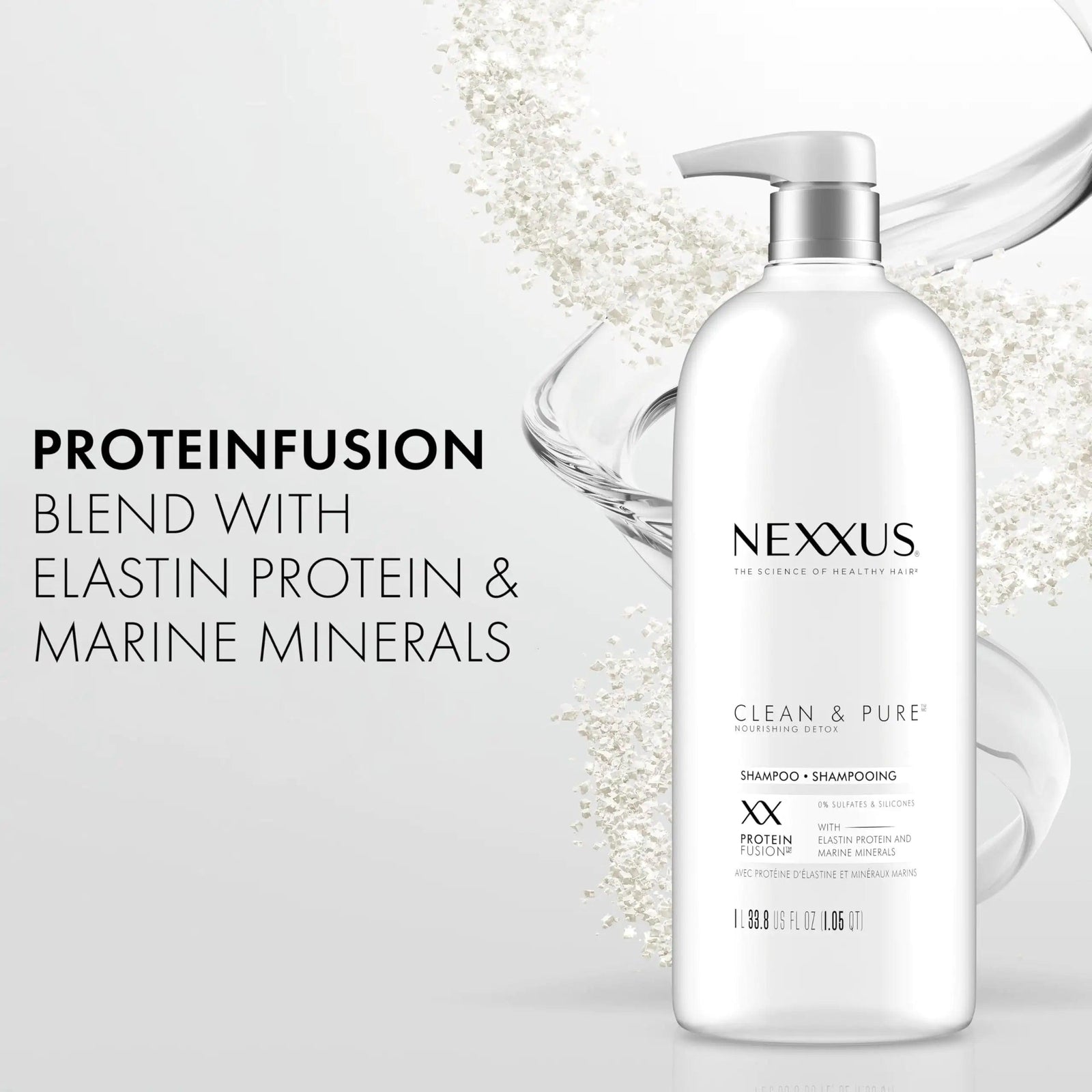 Nexxus Clean and Pure Clarifying Shampoo, With ProteinFusion, Nourished Hair Care Silicone, Dye And Paraben Free 33.8 oz - Evallys.com # #