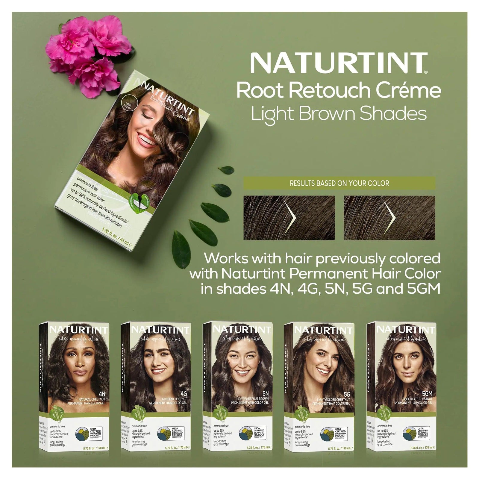 Naturtint Root Retouch Crème Permanent Hair Color Light Brown - Ammonia Free, Conceal Grays, No Artificial Scent - Evallys.com # #