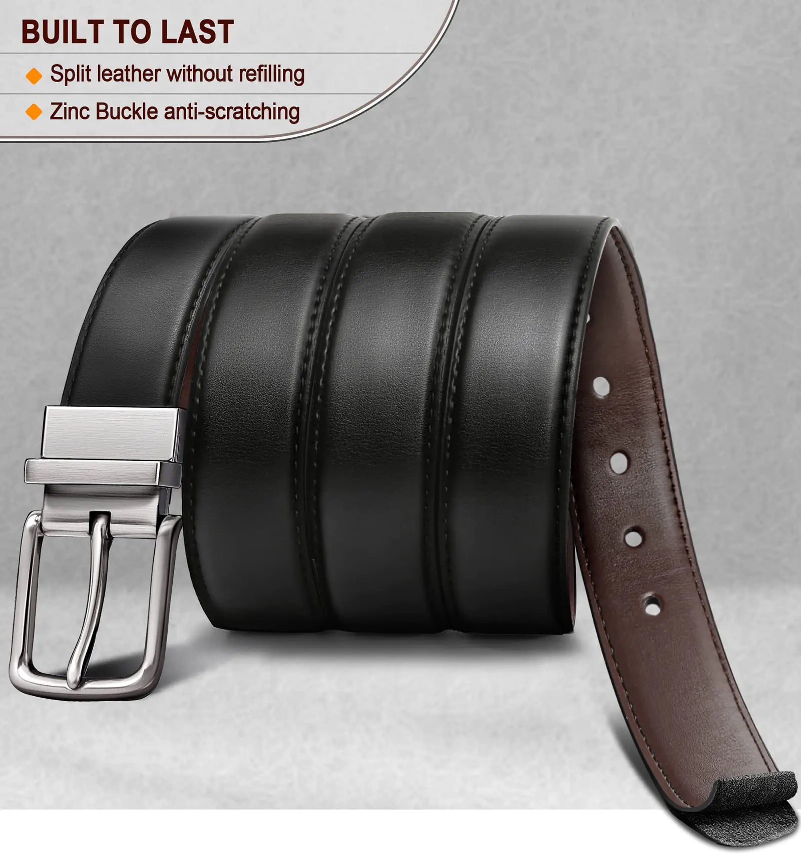 BULLIANT Men's Belt,Reversible Belt 1.25