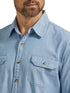 Wrangler Authentics Men's Long Sleeve Classic Woven Shirt Light Chambray XX-Large - Evallys.com # #