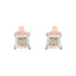 14K Rose Gold Plated Two-Tone .925 Sterling Silver 1/2 Cttw Princess-Cut Square Diamond Solitaire Miracle-Plate Stud Earrings (K-L Color, I2-I3 Clarity) - Evallys.com # #