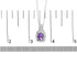 .925 Sterling Silver 9x7mm Oval Purple Amethyst and Round Diamond Accent Fashion Drop Pendant 18 Inch Necklace (I-J Color, I1-I2 Clarity) - Evallys.com # #