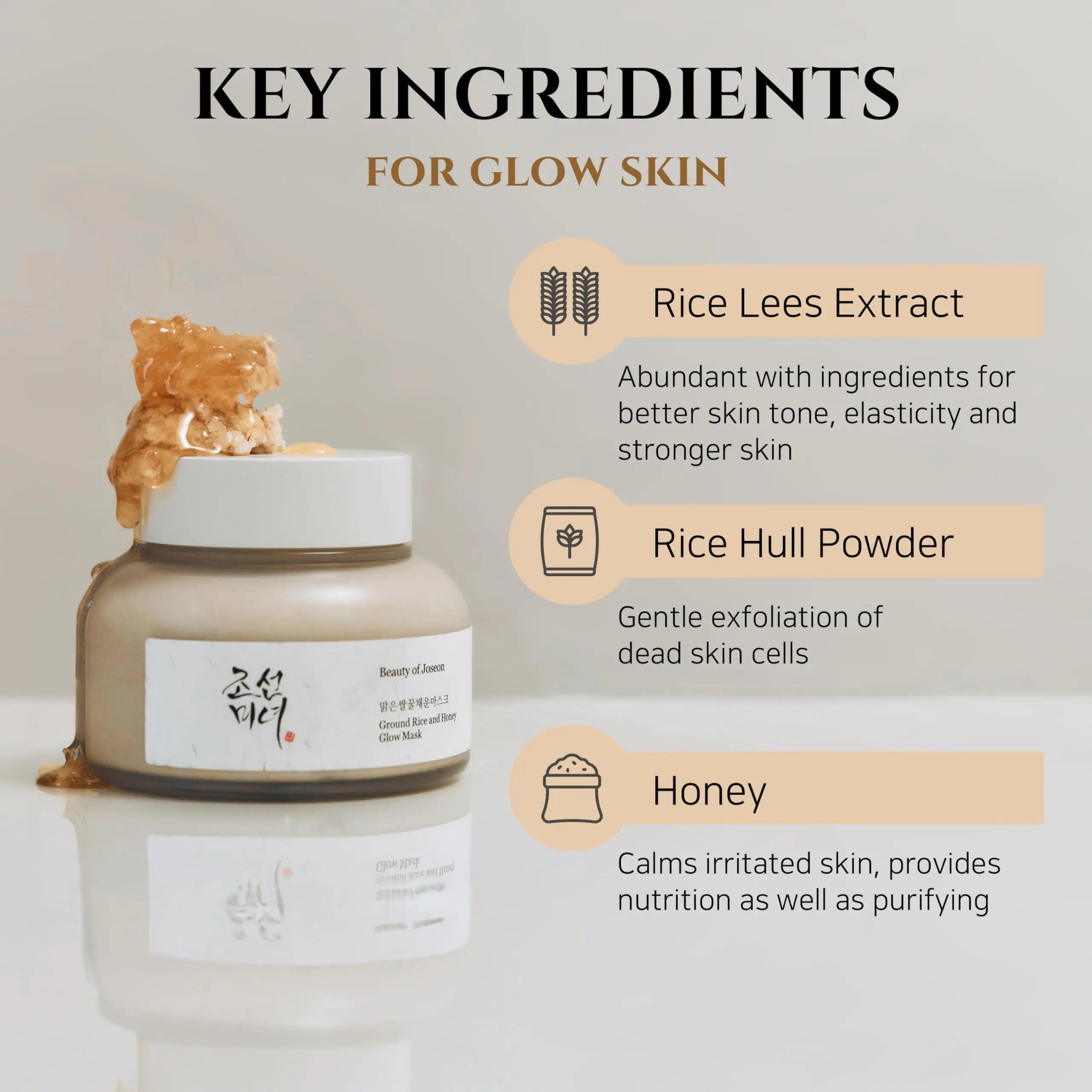 Beauty of Joseon Ground Rice and Honey Glow Mask Pore Sebum Care for Dry Sensitive Skin Korean Skin Care 150ml, 5.07 fl.oz - Evallys.com # #