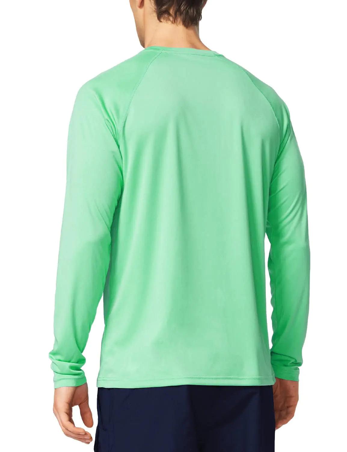 BALEAF Men's Sun Protection Shirts UV SPF UPF 50+ Long Sleeve Rash Guard Fishing Running Quick Dry Lightweight 02-beach Glass Large - Evallys.com # #