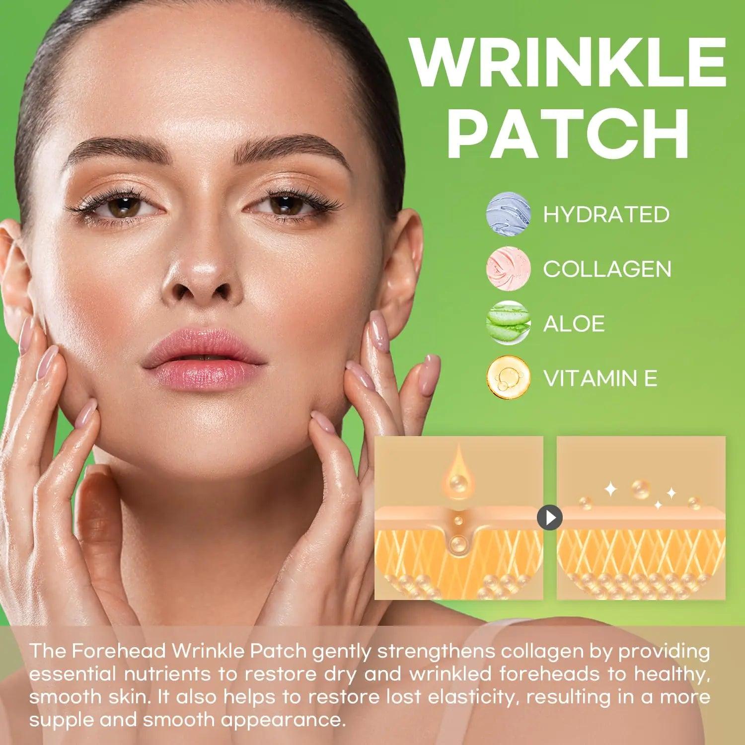 Forehead Wrinkle Patches 12Pcs with Smile Line Patches 24Pcs with Aloe, Collagen, Vitamin E, Forehead Wrinkles Treatment and Smile Lines Treatment 3 Count (Pack of 12) - Evallys.com # #