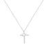 .925 Sterling Silver 1/4 cttw Lab Grown Diamond Cross Pendant Necklace (F-G Color, VS2-SI1 Clarity) - Evallys.com # #