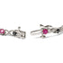 .925 Sterling Silver 1.00 Cttw Treated Black Diamond with 3.00mm Lab Created Pink Ruby 7.25" X-Link Bracelet (Black Color, I2-I3 Clarity) - Evallys.com # #