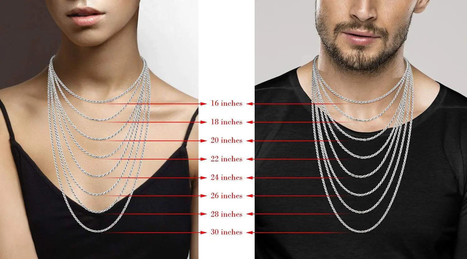 Miabella Solid 925 Sterling Silver Italian 2mm, 3mm Diamond-Cut Braided Rope Chain Necklace for Men Women, 925 Sterling Silver Made in Italy Length 24 Inches - Evallys.com # #