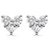 10K White Gold Diamond 3 Stone Trio Heart Stud Earring (I-J Color, I1-I2 Clarity) - Evallys.com # #