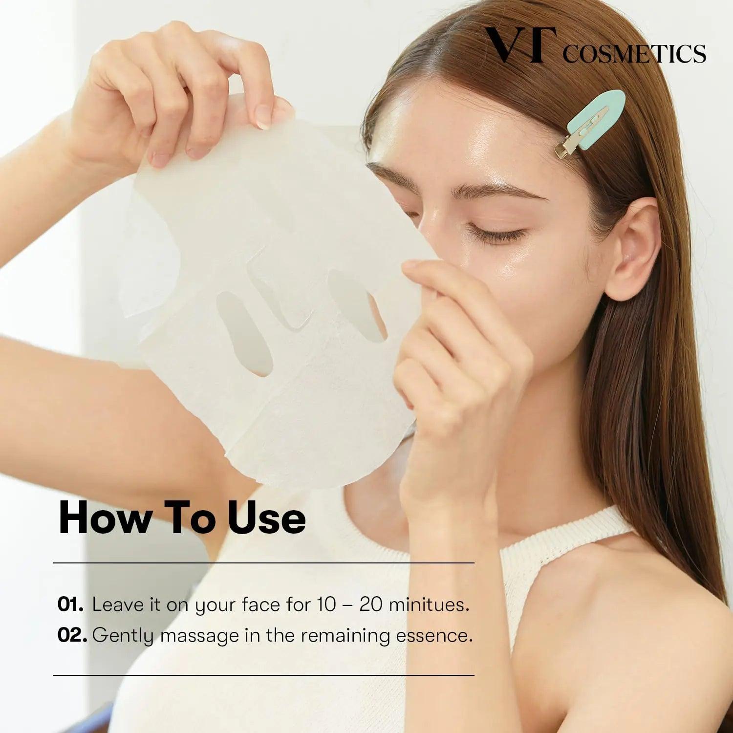 VT COSMETICS Daily Soothing Mask 30ea, Facial Sheet Mask for Moist & Hydrating, 30 Day Supply, Cica Face Mask Cica Daily Soothing Mask - Evallys.com # #