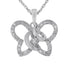 .925 Sterling Silver 1/4 cttw Prong-Set Diamond Butterfly 18" Pendant Necklace (H-I Color, I1-I2 Clarity) - Evallys.com # #