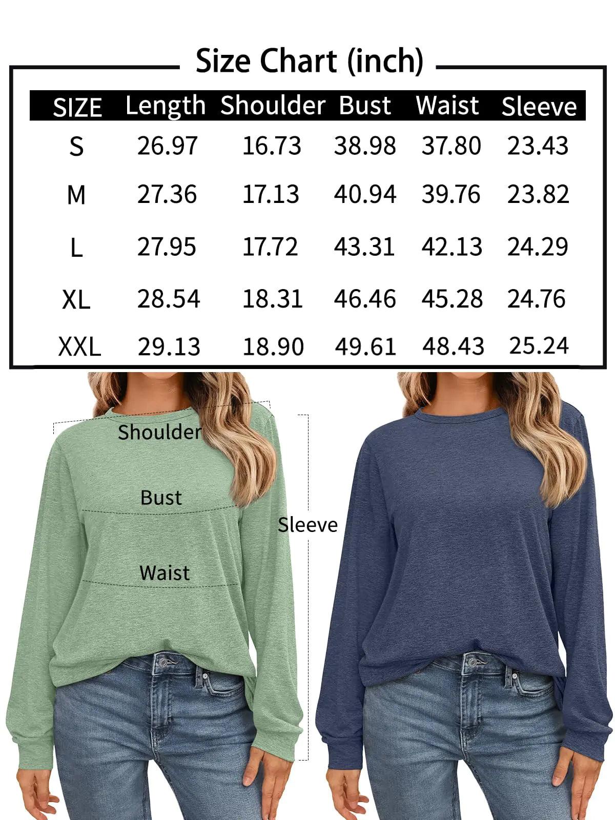 AUTOMET Women's Long Sleeve Shirts Loose Fitted Crewneck Solid Color Basic Tops Casual Outfits X-Large Cream - Evallys.com # #