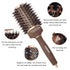 FIXBODY Hair Brush, Round Brush for Blow Drying, Curling, Styling, Nano Thermal Ceramic & Ionic Tech, Boar Bristle, 3.3 inch, 2 inch Barrel, for Women, Volume & Shine, Brown, Hair Brush for Thick Hair 3.3 Inch (Pack of 1) - Evallys.com # #