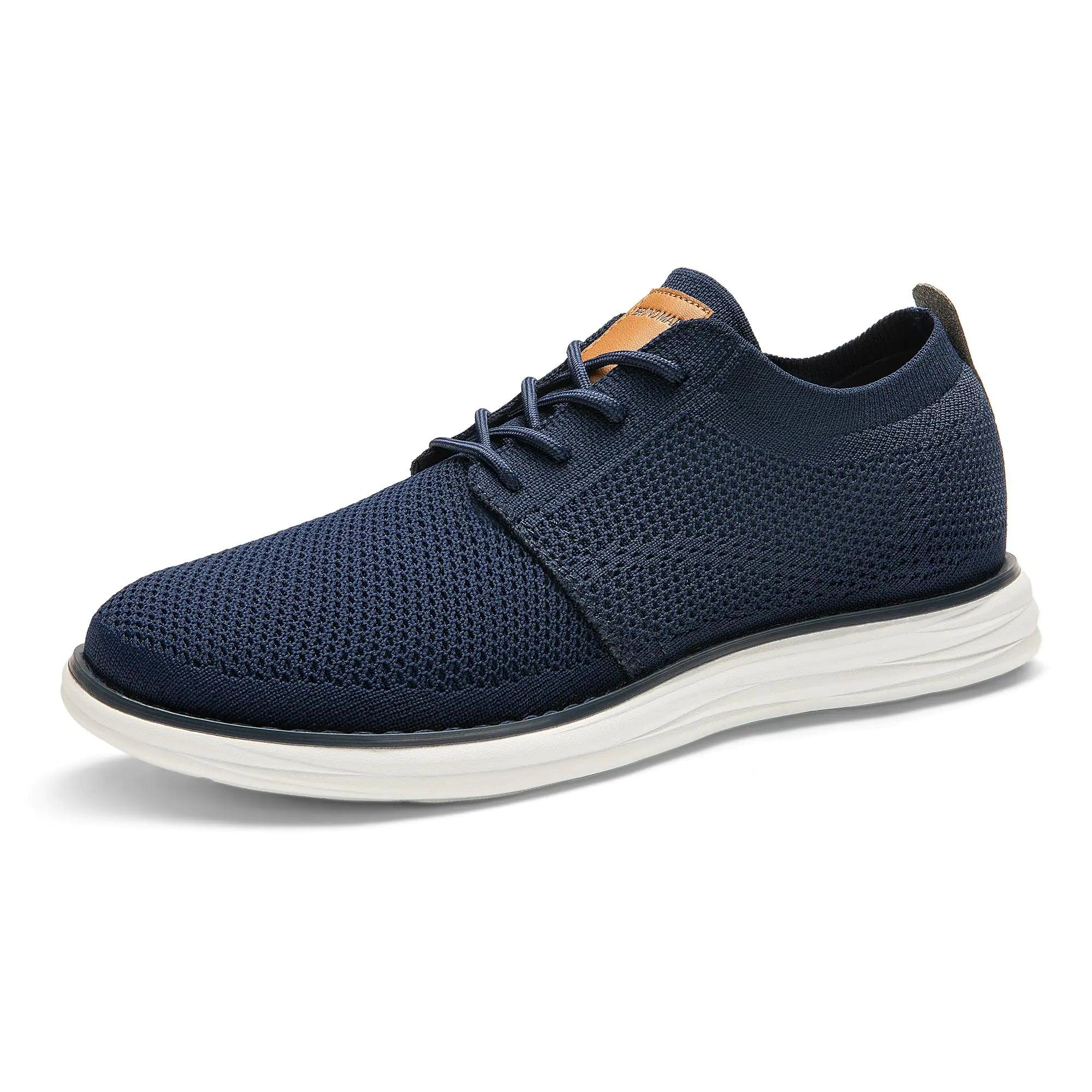 Bruno Marc Men's KnitFlex Breeze Mesh Sneakers Oxfords Lace-Up Lightweight Casual Walking Shoes 10.5 1/Dark/Blue - Evallys.com # #